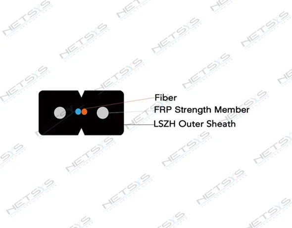 Fiber FTTH Drop Dable 2 Core GJXFH LSZH