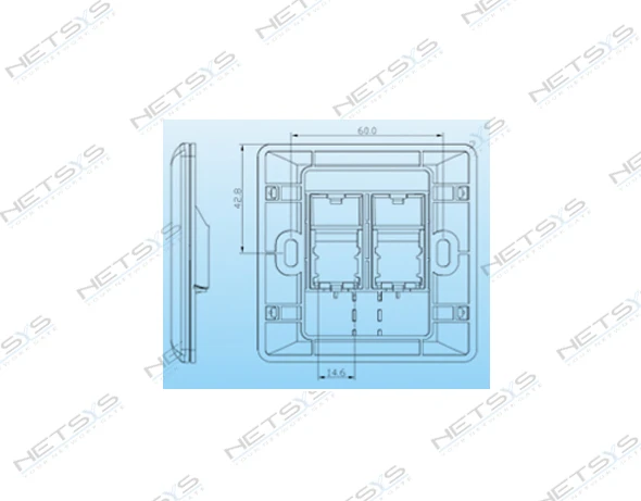 Face Plate, 86*86, Shutter, 2-Port, white