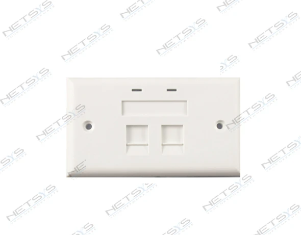 Face Plate, 70 × 115, Shutter, 2-Port, white