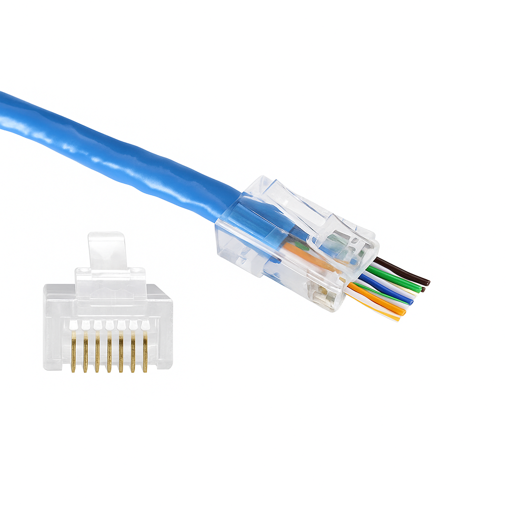RJ45 Plug Pass Through Cat6 UTP