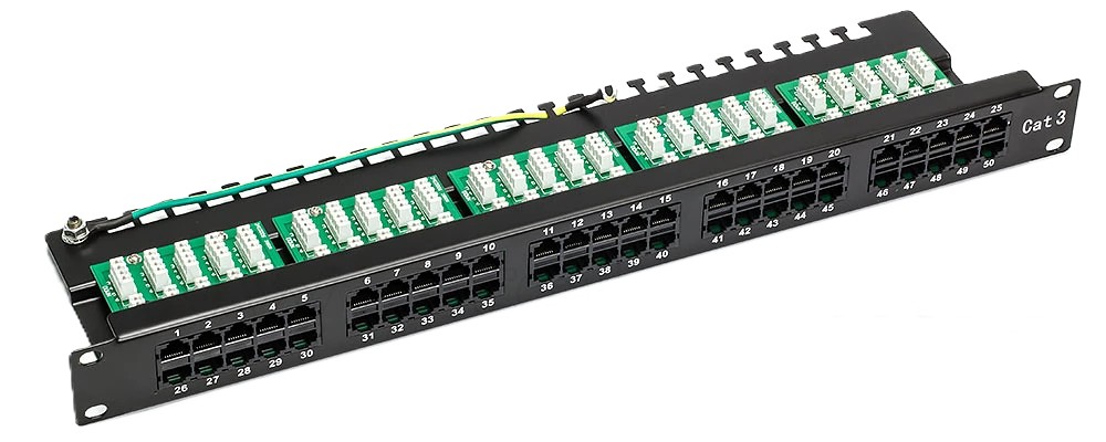 Patch Panel 50 Ports Cat3 UTP Fully Loaded